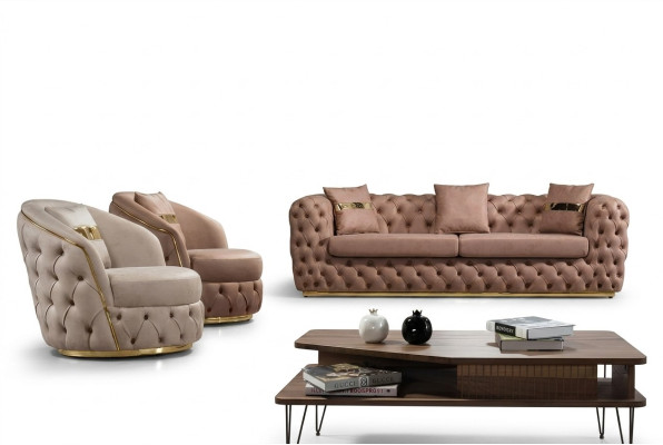 Luksusowy Zestaw Sofowy Chesterfield 3+1+1 miejsce do siedzenia Ustawić Sofa Fotel Sofy Skóra