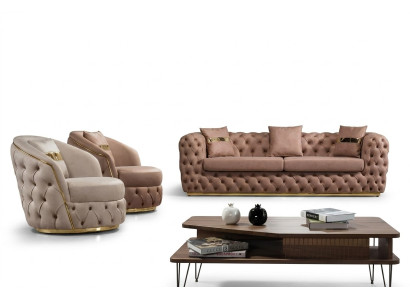 Luksusowy Zestaw Sofowy Chesterfield 3+1+1 miejsce do siedzenia Ustawić Sofa Fotel Sofy Skóra