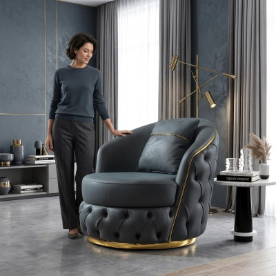Fotel Chesterfield Siedziba Barokowy Rokoko Design Nowoczesny Salon Podkładka Tron