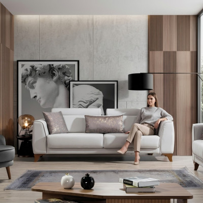 Sofa 3 miejsce do siedzenia Design Sofy Podkładka Siedziba Design Trzyosobowa Modern Material Meble Nowe