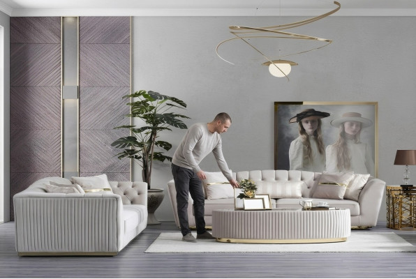 Luksusowy Zestaw sofowy 3+3 miejsce do siedzenia Ustawić Sofa Sofy Siedziba Grupa Living Room Couch