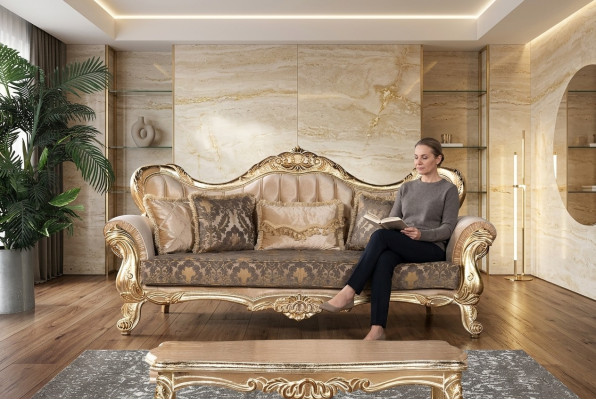 Sofa 3 miejsce do siedzenia Sofy Siedziba Classic Couch Luxury Włókienniczy Pokój Dzienny Trzyosobowy Nowy