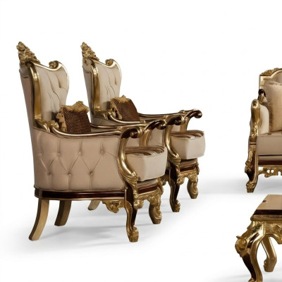 Fotel Design Podkładka Sofa Barokowa Chesterfield Włókienniczy Salon New EarsFotel
