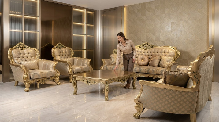 Zestaw 5 sztuk Zestaw sofowy 3+3+1+1 miejsce do siedzenia stolik kawowy Ustawić Sofa Materiał Sofy Kanapa