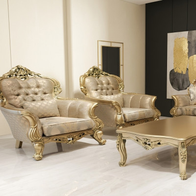 Fotel EarsFotel Design Podkładka Sofa Barokowa Chesterfield Włókienniczy Salon Nowość