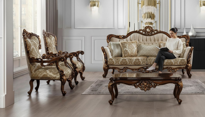 Zestaw kanapowy 3+1 miejsce do siedzenia Sofa Sofy Kanapa Materiał Ustawić Grupa Zestaw Salon