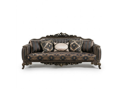 Sofa 3 miejsce do siedzenia Meble Materiał Sofy Trzyosobowe Luksusowy Salon W Stylu Barokowym 3er Nowość