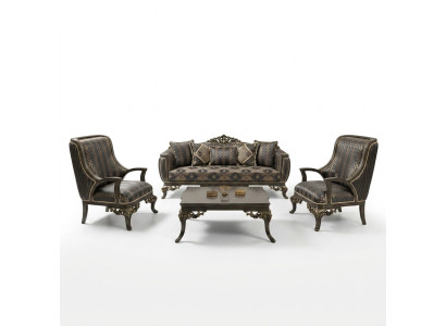 EarsFotel Fotel Design Podkładka Sofa Kanapa Włókienniczy Barokowy Salon Niebieski