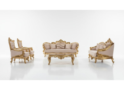 Zestaw sofowy Sofa miejsce do siedzenia stolik kawowy Fotel Zestaw sof Materiał Barokowy Siedziba 5-częściowy. Nowy