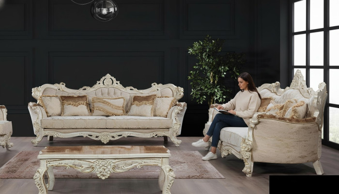Zestaw sofowy 3+3 miejsce do siedzenia Ustawić Sofa Sofy Fotel Siedziba Materiał Zestaw Barokowy Grupa