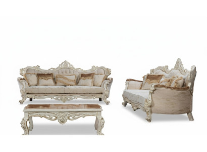 Zestaw sofowy 3+3 miejsce do siedzenia Ustawić Sofa Sofy Fotel Siedziba Materiał Zestaw Barokowy Grupa