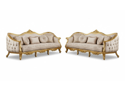 Zestaw sofowy 3+3 miejsce do siedzenia Sofa Sofy Fotel Siedziba Ustawić Materiał Salon Barok