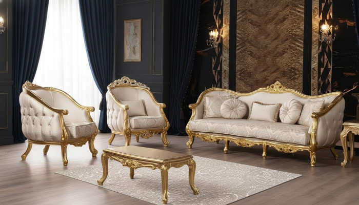 Barokowy Zestaw sofowy 3+1+1 miejsce do siedzenia Chesterfield Sofa Sofy Fotel Siedziba Ustawić