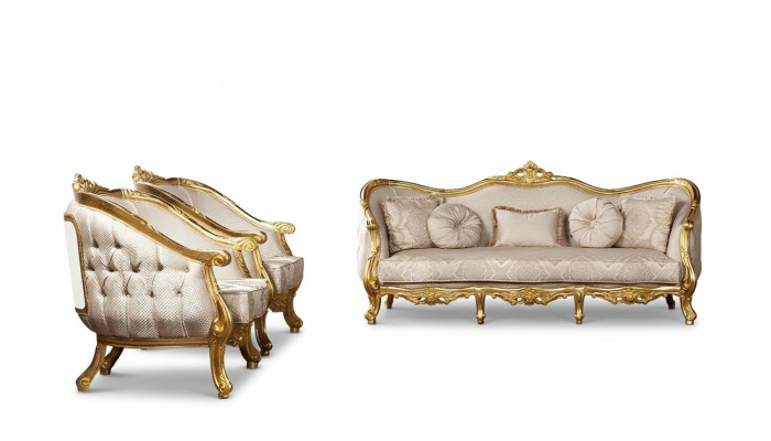 Barokowy Zestaw sofowy 3+1+1 miejsce do siedzenia Chesterfield Sofa Sofy Fotel Siedziba Ustawić