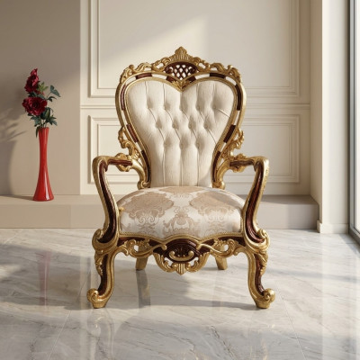 EarsFotel Fotel Luxury Design Podkładka Sofa Kanapa Chesterfield Włókienniczy Złota Nowość