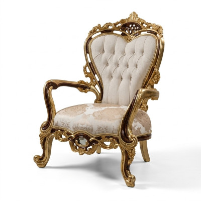 EarsFotel Fotel Luxury Design Podkładka Sofa Kanapa Chesterfield Włókienniczy Złota Nowość
