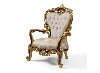 EarsFotel Fotel Luxury Design Podkładka Sofa Kanapa Chesterfield Włókienniczy Złota Nowość