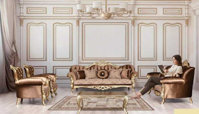 Zestaw sofowy 3+3+1+1 miejsce do siedzenia stolik kawowy Sofa Sofy Fotel Luksusowy Ustaw Zestaw 5-częściowy