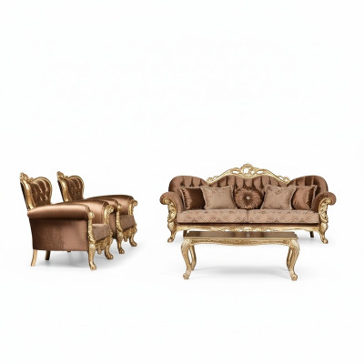 Zestaw sofowy 3+1+1 miejsce do siedzenia Luksusowy Ustaw Sofa Sofy Fotel Zestaw Barokowy Salon