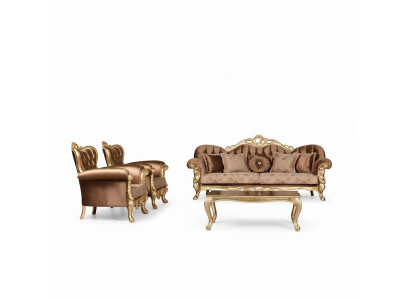 Zestaw sofowy 3+1+1 miejsce do siedzenia Luksusowy Ustaw Sofa Sofy Fotel Zestaw Barokowy Salon