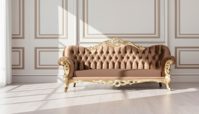 Luksusowa trzyosobowa sofa 3 miejsce do siedzenia Barokowa Sofa Rokoko Sofy Fotel Materiał Style Meble