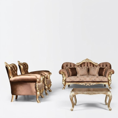 EarsFotel Fotel Baroque Design Podkładka Sofa Kanapa Chesterfield Włókienniczy Siedziba Nowy