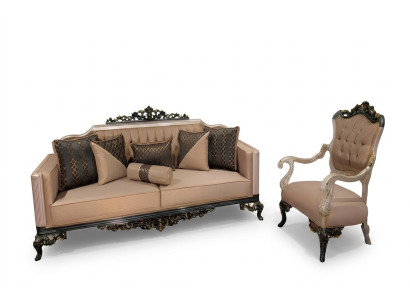 Sofa trzyosobowa 3 miejsce do siedzenia Barokowa Sofa Rokoko Sofy Fotel Materiał Kanapa Meble Nowość