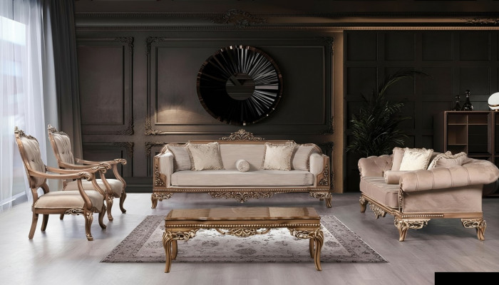 Zestaw sofowy 3+3+1+1 Siedziba stolik kawowy Chesterfield sofa Fotel luksusowy zestaw 5 sztuk