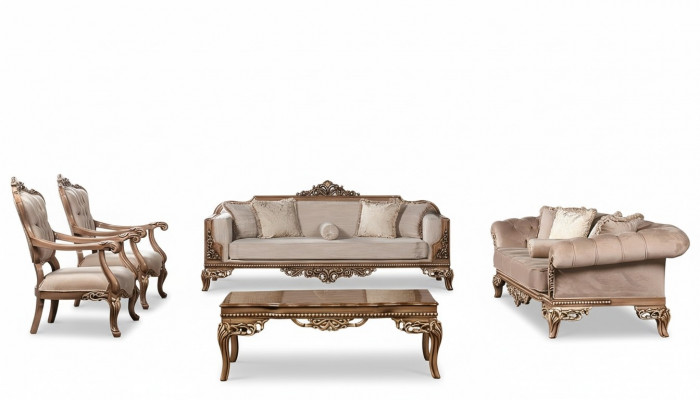 Zestaw sofowy 3+3+1+1 Siedziba stolik kawowy Chesterfield sofa Fotel luksusowy zestaw 5 sztuk
