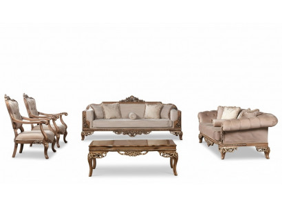 Zestaw sofowy 3+3+1+1 Siedziba stolik kawowy Chesterfield sofa Fotel luksusowy zestaw 5 sztuk