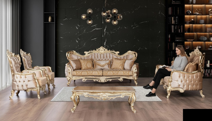 Zestaw sofowy 3+3+1+1 miejsce do siedzenia stolik kawowy Sofa Fotel Sofy Relaks Luksusowy Zestaw 5-częściowy