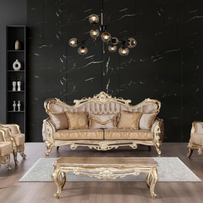 Siedziba Sofa trzyosobowa 3 miejsce do siedzenia Sofa Aksamit Materiał Styl Barok Rokoko Meble Nowy