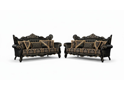 Zestaw sofowy 3+3 miejsce do siedzenia Sofa Fotel Sofy Luksusowy Zestaw Ustawić Materiał Poliester Nowy