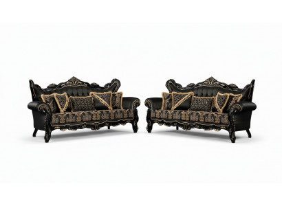 Zestaw sofowy 3+3 miejsce do siedzenia Sofa Fotel Sofy Luksusowy Zestaw Ustawić Materiał Poliester Nowy