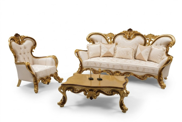 Ustawić Zestaw sofowy 3+1 miejsce do siedzenia Sofa Fotel Sofy Materiał Grupa Salon Nowość