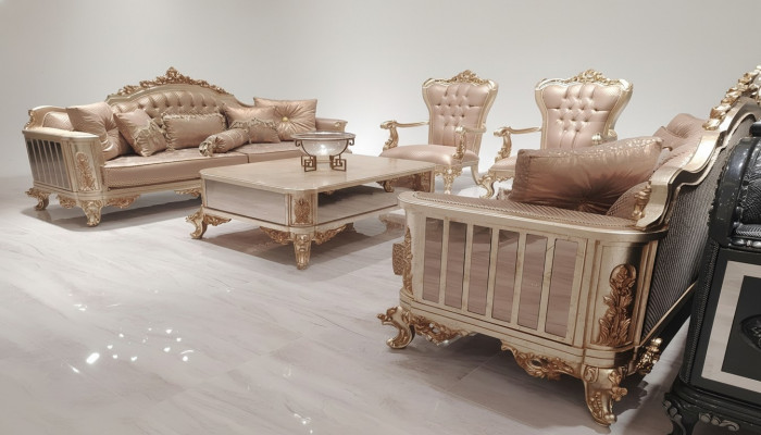 Zestaw sofowy 3+3+1+1 miejsce do siedzenia stolik kawowy Sofa Fotel Sofy Materiał Luksusowy Zestaw 5-częściowy