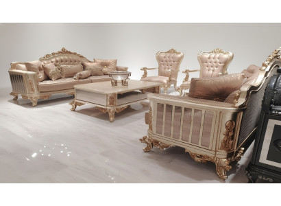 Zestaw sofowy 3+3+1+1 miejsce do siedzenia stolik kawowy Sofa Fotel Sofy Materiał Luksusowy Zestaw 5-częściowy