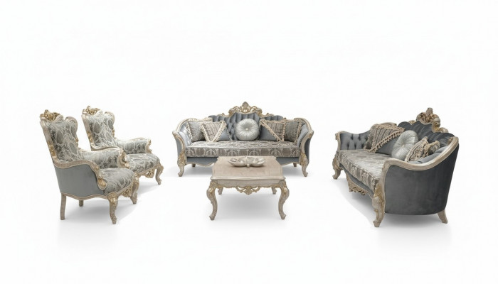 Zestaw sofowy 3+3+1+1 miejsce do siedzenia stolik kawowy Luksusowa Sofa Fotel Sofy Zestaw Materiałów 5-częściowy