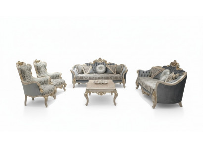 Zestaw sofowy 3+3+1+1 miejsce do siedzenia stolik kawowy Luksusowa Sofa Fotel Sofy Zestaw Materiałów 5-częściowy