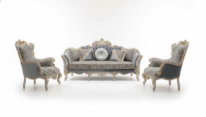 Zestaw sofowy 3+1+1 miejsce do siedzenia Luksusowa Sofa Fotel Materiał Grupa Ustawić Salon
