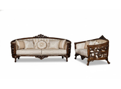Zestaw sofowy 3+3 miejsce do siedzenia Grupa Sofa Fotel Sofy Materiał Klasyczny Zestaw Barokowy