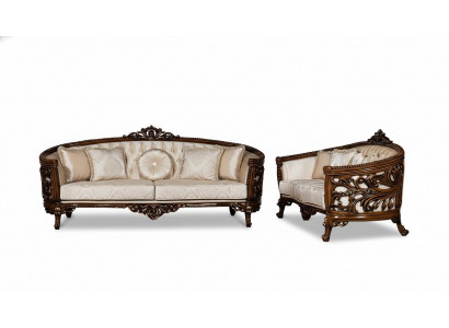 Zestaw sofowy 3+3 miejsce do siedzenia Grupa Sofa Fotel Sofy Materiał Klasyczny Zestaw Barokowy