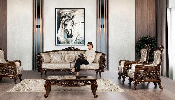 Ustawić Grupa Zestaw sofowy 3+1+1 Siedziba Sofa Fotel Sofy Materiał Salon 3szt