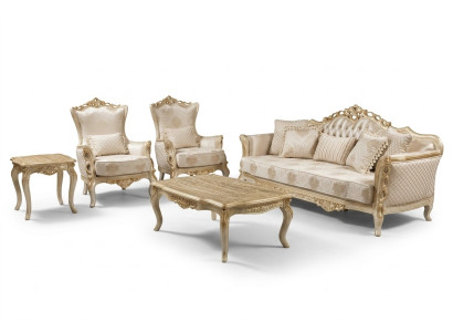 Zestaw sofowy 3+1+1 miejsce do siedzenia stolik kawowy Sofa Fotel Sofy Ustawić Zestaw Gold Style
