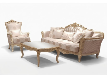 Klasyczna Sofa Trzyosobowa 3 Siedziba Sofy Kanapa Styl Materiał Barokowe Meble Rokoko