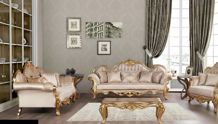 Luksusowy Zestaw sofowy 3+3 miejsce do siedzenia stolik kawowy Ustaw Zestaw Sofa Fotel Sofy 2-częściowe.