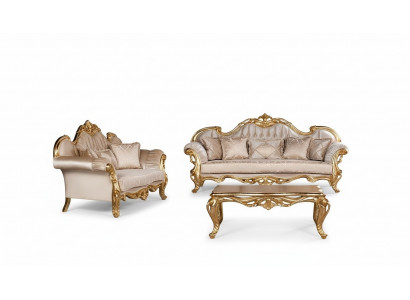 Luksusowy Zestaw sofowy 3+3 miejsce do siedzenia stolik kawowy Ustaw Zestaw Sofa Fotel Sofy 2-częściowe.