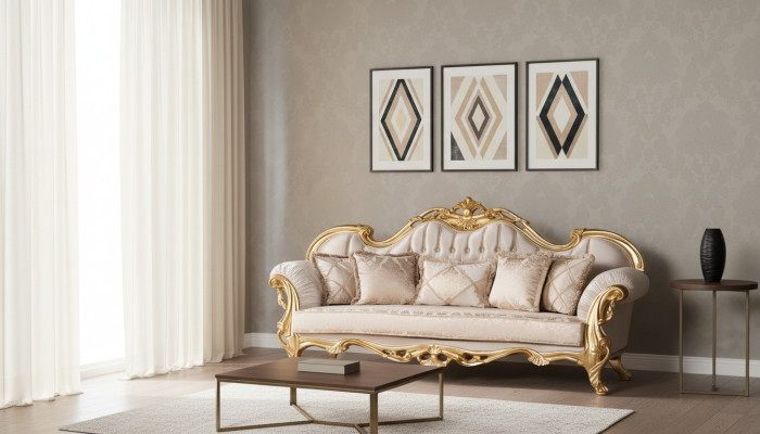 Siedziba sofa trzyosobowa 3 miejsce do siedzenia sofa sofy kanapy styl materiałowy barok rokoko meble