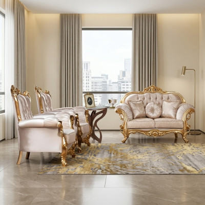 Fotel EarsFotel Luxury Material Siedziba miejsce siedzące Design Podkładka Baroque Włókienniczy Meble