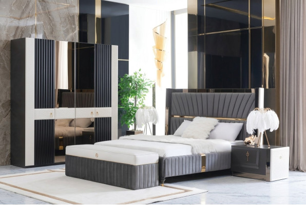 Rama łóżka łóżko Drewno Hotel Rama łóżka Szare Meble Łóżko Podwójne Łóżka Nowoczesne